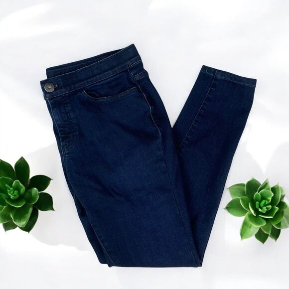 J. Jill 5-Pocket Denim Leggings in Shoreline Dark Wash - Size 6 - Picture 5 of 10